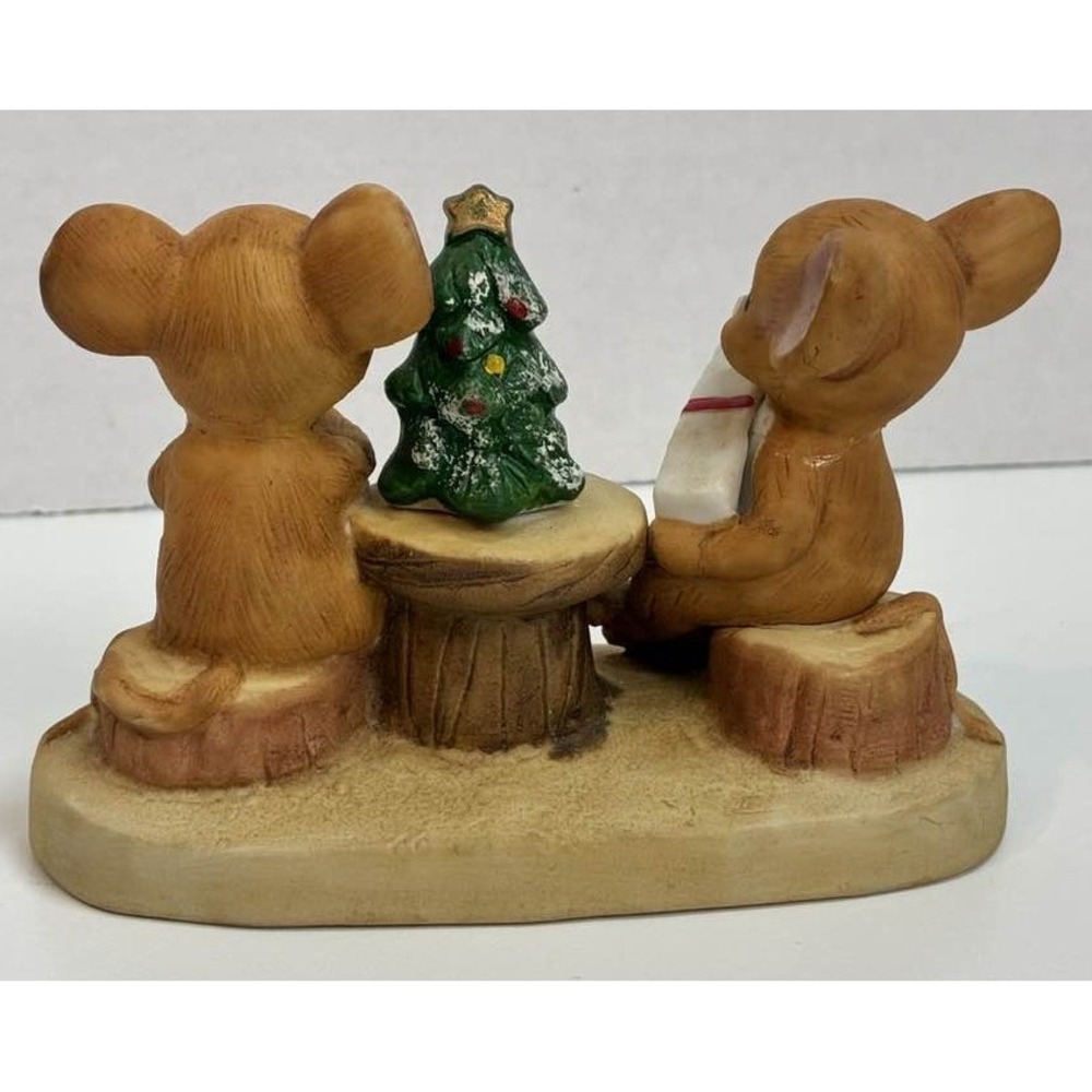 Vintage Enesco Mice Christmas Figurine Night Before Christmas Taiwan Whimsical - Picture 3 of 11